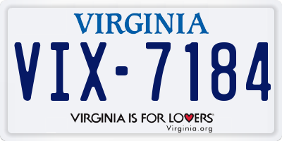 VA license plate VIX7184