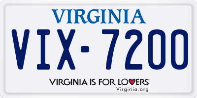 VA license plate VIX7200