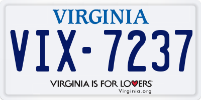 VA license plate VIX7237