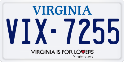 VA license plate VIX7255