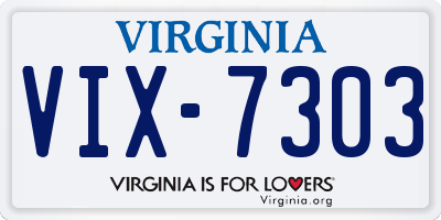 VA license plate VIX7303