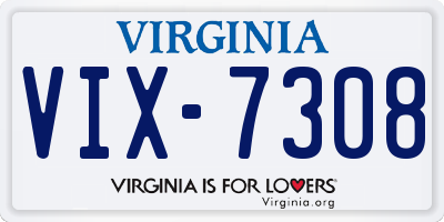 VA license plate VIX7308