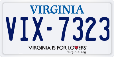 VA license plate VIX7323