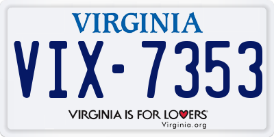 VA license plate VIX7353