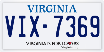 VA license plate VIX7369
