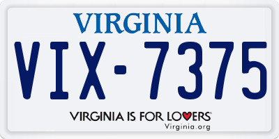 VA license plate VIX7375