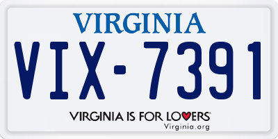 VA license plate VIX7391