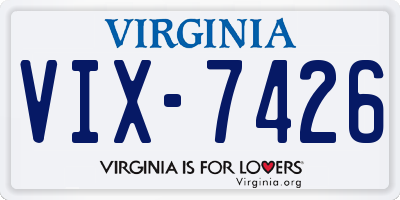 VA license plate VIX7426