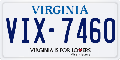 VA license plate VIX7460