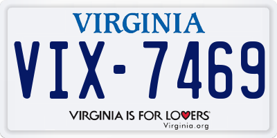 VA license plate VIX7469