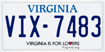 VA license plate VIX7483