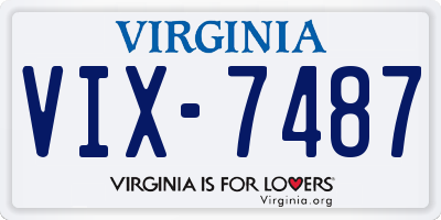 VA license plate VIX7487