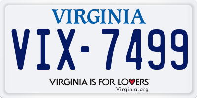 VA license plate VIX7499