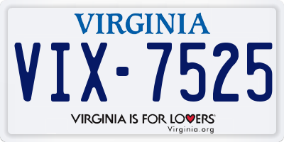 VA license plate VIX7525
