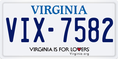 VA license plate VIX7582