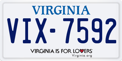 VA license plate VIX7592