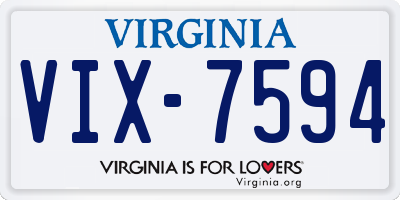 VA license plate VIX7594
