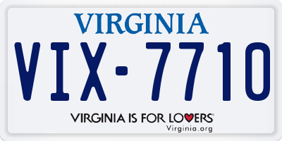 VA license plate VIX7710