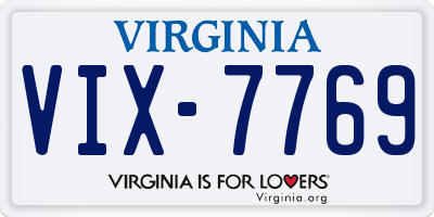 VA license plate VIX7769