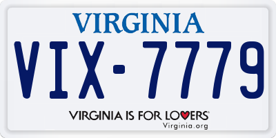 VA license plate VIX7779