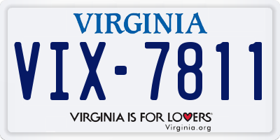 VA license plate VIX7811