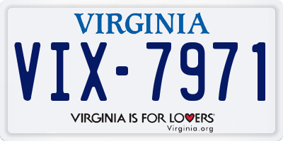 VA license plate VIX7971