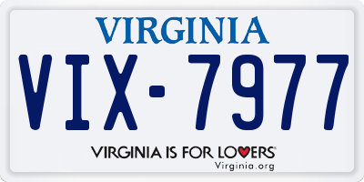 VA license plate VIX7977