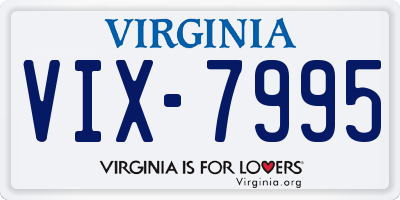 VA license plate VIX7995