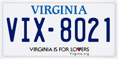 VA license plate VIX8021