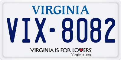 VA license plate VIX8082