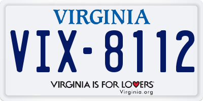 VA license plate VIX8112
