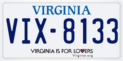 VA license plate VIX8133