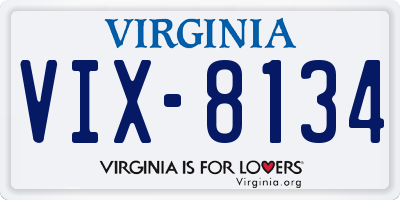VA license plate VIX8134
