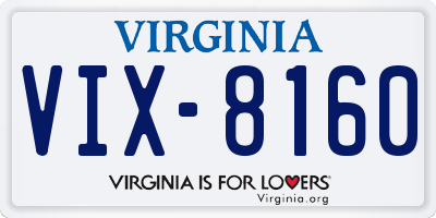 VA license plate VIX8160
