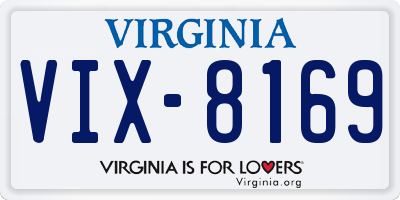 VA license plate VIX8169