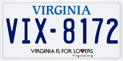 VA license plate VIX8172