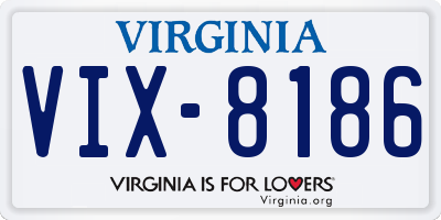 VA license plate VIX8186