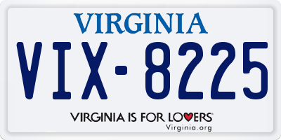 VA license plate VIX8225