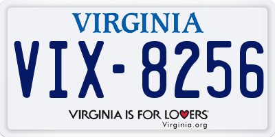 VA license plate VIX8256