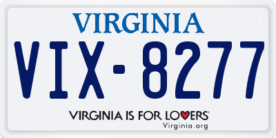 VA license plate VIX8277