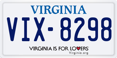 VA license plate VIX8298