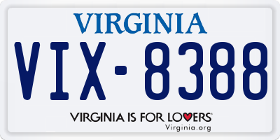 VA license plate VIX8388
