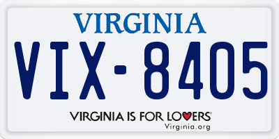 VA license plate VIX8405