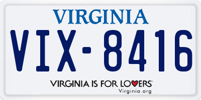VA license plate VIX8416
