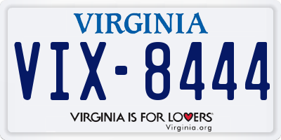 VA license plate VIX8444
