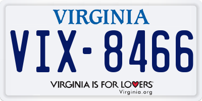 VA license plate VIX8466