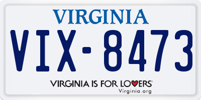 VA license plate VIX8473