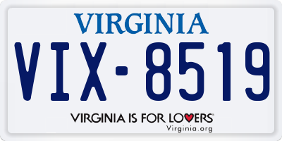 VA license plate VIX8519