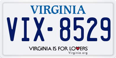 VA license plate VIX8529