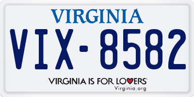 VA license plate VIX8582